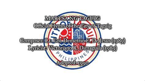 taguig hymn lyrics|Taguig Hymn – City Government of Taguig.